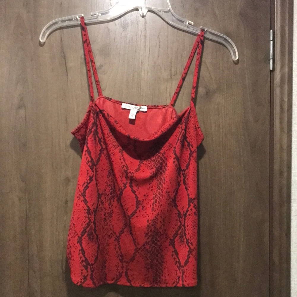 Express red snakeskin cami